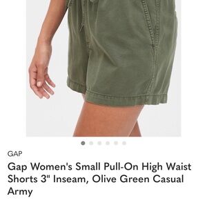 GAP Women's Army Green High Waist Shorts